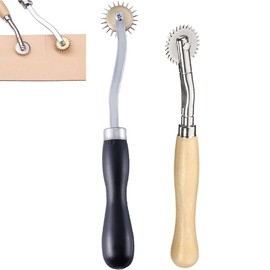 Pack of 2 Leather Craft Tool, Sewing Tool Needle, Leather Marking Wheel, Sewing Serrated Stitch Marker Cutting Tool, Sewing Pane Wheel for Leather, Paper Crafts and DIY Pattern Making Sewing