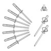ALLCLEAN 3/16" x 3/4" Tri-Fold Rivets Assortment - 60Pcs,Silver Tri-fold