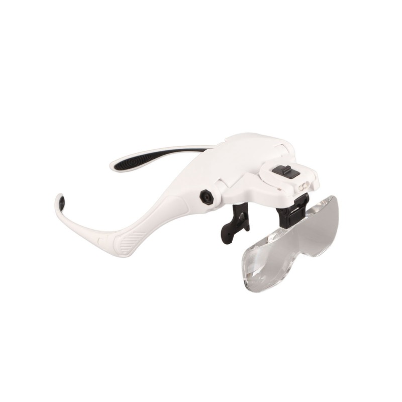 Head Mounted Magnifying Glass 2pcs LED Light Adjustable Rechargeable Headband