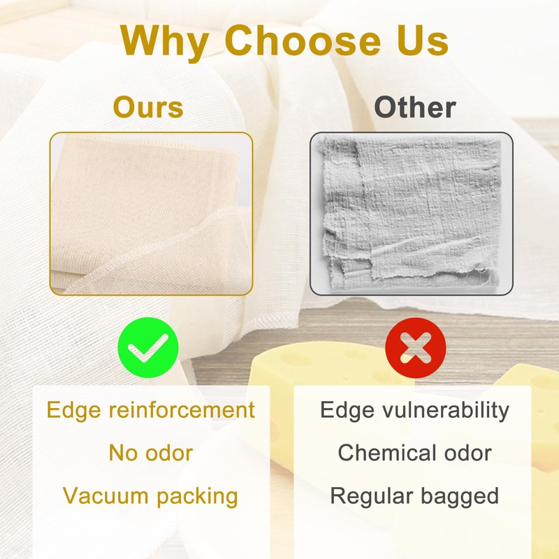 Quelcc Pack of 4 Straining Cloth, Cheese Cloth and Dumpling