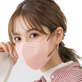 CICIBELLA Mask, Cooling Sensation, Non-woven Fabric, 5D, Bi-Color, 3D Mask, Skin Friendly, Disposable Face, Women's Color Mask, Baby Pink