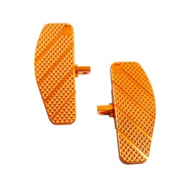 POWERJAMES 8.0 Inch Long Mini Foot Pedal Floorboard for Harley Davidson 1990-2017 Super Glide, Street Bob, Fat Bob, Low Rider, Low Rider S, Wide Glide, Breakout, Softail Standard, (Small Orange)