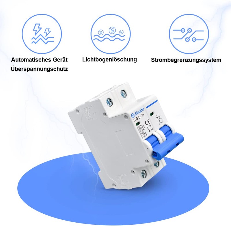 Slocable DC Circuit Breaker 2Pole 63A 500V Isolator for Solar
