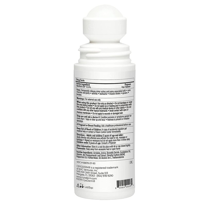 Cryoderm D-Roll-On-3oz-2 Cold Roll-On 3 oz. (Pack of 2)