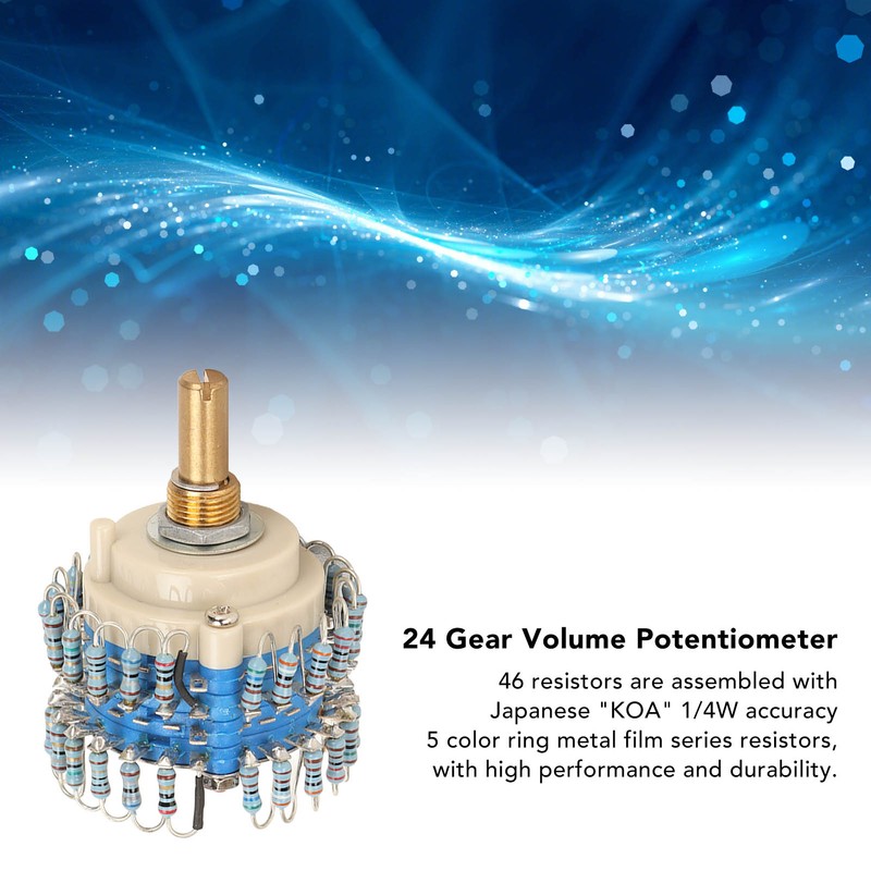 Two Channels Volume Potentiometer 2×24 Gear 20K High Accuracy Volume