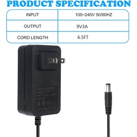 lojiraz 9V Charger for Line 6 POD Go Wireless Guitar Processor Tone Pedal Amp Simulator 59-00-0219 CUI Inc DC-3h DC3h SMI36-9-Y SMI36-9-N-N290R-C1 Line 6 FX100 DC-3g 9VDC3A Power Supply Cord