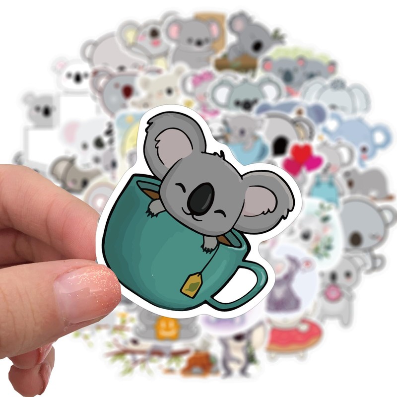 50 Cute Koala Stickers for Kids - Waterproof Vinyl Pack
