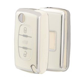 OFFCURVE Car Key Case Key Cover TPU Car Key Protective Cover 2/3 Buttons for Peugeot 106 207 308 Expert Partner Citroen C2 C3 C4 Grand Picasso Fiat Scudo Ulysse