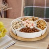 Lyellfe Divided Serving Dish Lazy Susan, 360° Rotatable Porcelain Appetizer