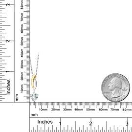 6.5MM Heart Shape Gemstone Birthstone and Lab Grown Diamond 2-Tone Pendant Necklace for Women | 925 Silver and 10K Yellow Gold | With 18 Inch Chain | Fine Jewelry Gifts for Her Mom Women Wife