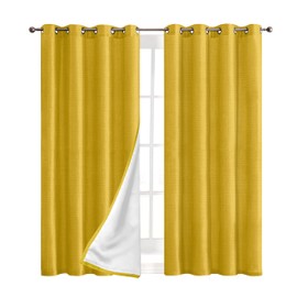 Elegant Comfort Blackout Grommet Top Curtains - 2 Panels Set - Window Treatment, Thermal Insulated, Room Darkening, Energy Saving Window Drapes for Living Room (Set of 2) - W54 X 95inch, Yellow