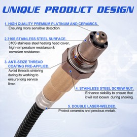 DZG O2 Rear Lambda Sensor 0258006029 9636148880 1628CX HV Compatible with Citroen Xsara Xantia C3 C4 /Peugeot 206 307 308 406 607 806/Lancia Some Models, 1Pc
