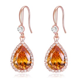 EVER FAITH Earrings Wedding Dangle Drop Elegant Birthstone Cubic Zirconia Party Prom Round Earrings for Women Clear Silver Tone, Cubic Zirconia, Cubic Zirconia