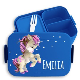 Children's Bento Box Midi for Mepal Bento Box - Lunch Box Unicorn Lunch Box Unicorn Vesper Box Fabulous Creatures I - 900 ml - Blue - Lunch Box Girls School Unicorns Snack Box Name