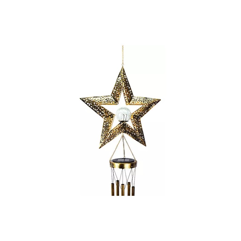 generic Estrella Exterior Jardín Colgante Luces Solares Carillón