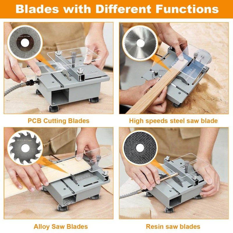 Portable Precision Table Saw by Sinpiode, 9000RPM High Speed Desktop