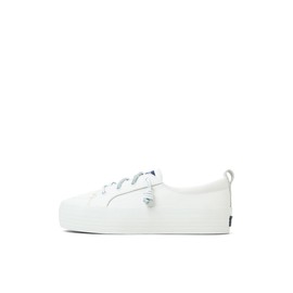 Sperry Women's Crest Vibe Platform Sneaker, White Leather, 6.5