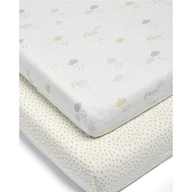 Mamas & Papas 2 Pack Cot/Bed Fitted Sheets, Cream