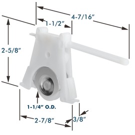 Sliding Screen Door Lower Roller Assembly Fit Andersen Part #1997310 (1991 to Present), 1-1/4" Nylon Concaved Wheels, Edge Adjustable, 2 Pack
