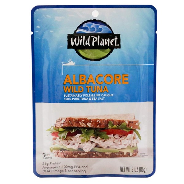 Wild Planet Albacore Wild Tuna, Sea Salt, Pouch, Keto and