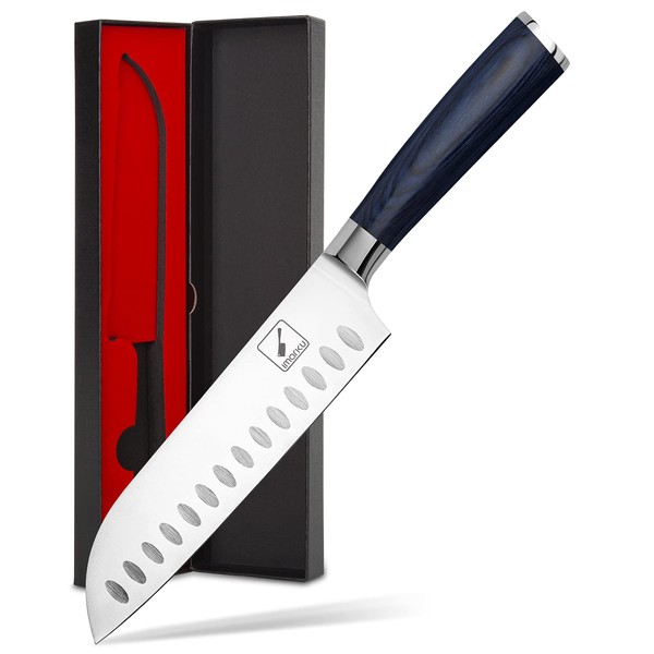 imarku Santoku Knife, 7 inch Kitchen Knife Ultra Sharp Asian