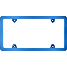 All States-Compatible, American-made, Premium Quality, Extra Durable BIllet Aluminum Machined CAR License Plate Frame - Anodized Blue