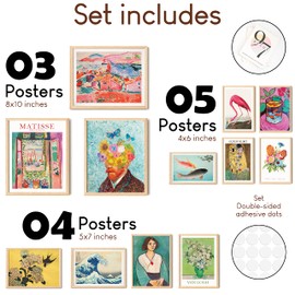 97 Decor Colorful Eclectic Decor - Eclectic Wall Art Posters, Funky Gallery Wall Art Prints for Home Bedroom, Maximalist Decorations Famous Artist Painting Pictures (UNFRAMED)