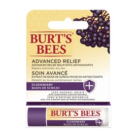 Burt's Bees 100% Natural Origin Advanced Relief Lip Balm with Beeswax and Antioxidant-Rich Elderberry Clear