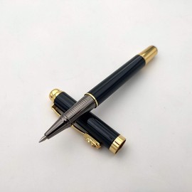 Accod Classic Business Metal Ballpoint Pen Signature Pen Rollerball Gel Pen High-end Gift Box with Two Replaceable Refills for Office Family and Business Partners (Black)