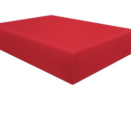 Bedding Twin Fitted Sheet, Bottom Sheet with Deep Pocket - Soft Microfiber - Shrinkage and Fade Resistant - Easy Care -1 Fitted Sheet Only, Red