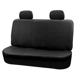FH Group Classic PU Leather Split Bench Car Seat Cover – Universal Fit for Cars Trucks & SUVs (Black)