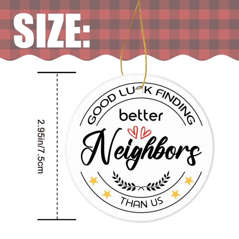 Christmas Ornament for Neighbor Funny Gift Ceramic Keepsake,Good Luck Finding