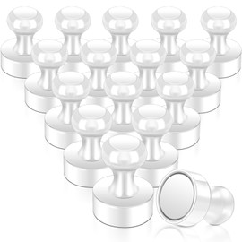 Strong Magnets, Pack of 16 Neodymium Magnets, Extra Strong Mini Magnet for Fridge, Magnetic Board, Cone Magnets, Pegboard, Pin Board, Small Magnet for Whiteboard, Office, Fridge Magnets, White