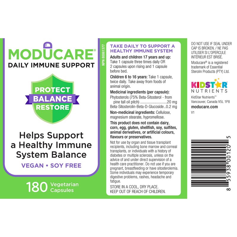 Decatela Moducare Daily Immune Support 180 Vegetarian Capsules Helps Support