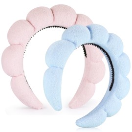 Ztomine Spa Headbands for Washing Face or Facial, Set of 2 Skincare Headbands, Terry Cloth Headband Combo Pack - Puffy Makeup Headbands for Face Washing, Mask, Skin Treatment