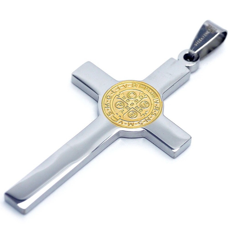 [シルバーワン] 聖ベネディクトゥスのメダイ クロス ペンダントトップ メンズ ma (charm)