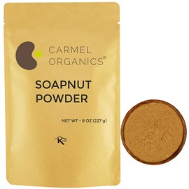 CARMEL ORGANICS Soapnut/Aritha/Reetha Powder (8 Oz or 227 Grams) for hair care | Natural | No Added Preservatives and Additives | Sapindus Mukorossi Powder