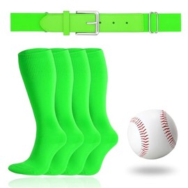 JASGOOD Toddler/Youth/Adult baseball belt Set，Softball Accessories Combo Set,2 Socks 1 Belt and 1 Baseball for Boys Girls