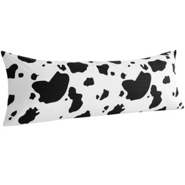 NTBAY Body Cow Pillowcase, 1800 Thread Brushed Microfiber Black and White Cow Pillow Case, Super Soft and Cozy Envelope Closure 20x54 Pillowcase, 20x54 Inches