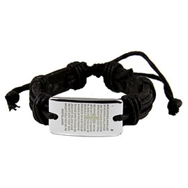 4030425 Lords Prayer Leather Bracelet Wrap Cord Our Father Adjustable Tension Knot