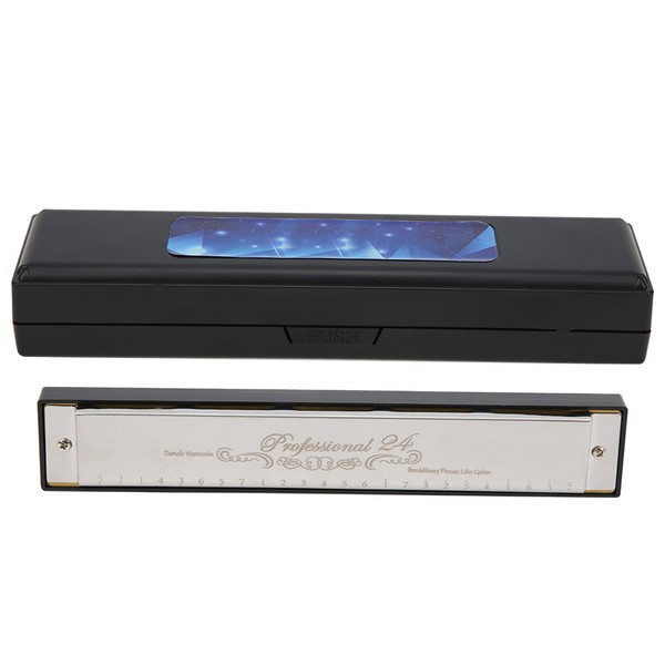 C Key Harmonica 24‑Hole Polyphonic Student Adult Beginner Playing Resin