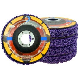 WA 5PCS - 4 1/2" Strip & Clean Discs for Angle Grinder, Purple Easy Strip Disc, Surface Treatment, Rust Paint Glue Removal, Descaling (Coarse), 4 1/2"x7/8", MAX RPM 11,000