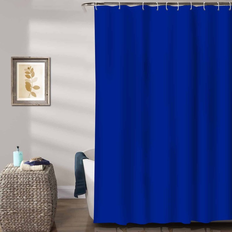 Classic Royal Blue Shower Curtain, Solid Color Bathroom Curtain 60