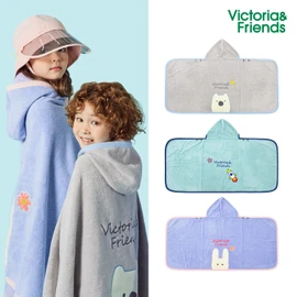 Victoria &amp; Friends [Children's Beach Gown] Thick Bamboo Witty Beach Towel (Design Selection), Witty Purple / 빅토리아앤프렌즈 [아동비치가운] 도톰한 뱀부 위티 비치타올 (디자인선택), 위티퍼플