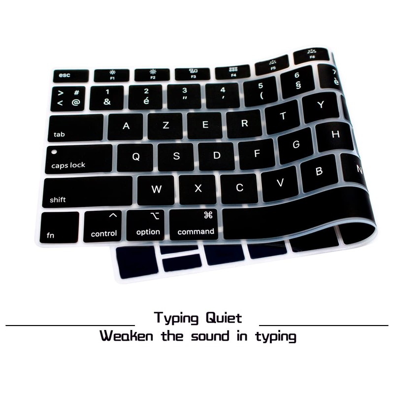 HRH French AZERTY Language Silicone Keyboard Cover Skin for MacBook