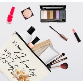 EXUQO Book Lover Gifts for Women,It's Not Hoarding If It's Books Makeup Bag,Book Gift for Book Worm Reader Teen Girls Daughter Sister Cosmetic Bag,Zipper Pouch Bag Travel Bag