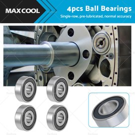 MAX COOL 6202-16-2RS 4PCS Ball Bearings Z2 16x35x11mm Double Sealed Chrome Steel