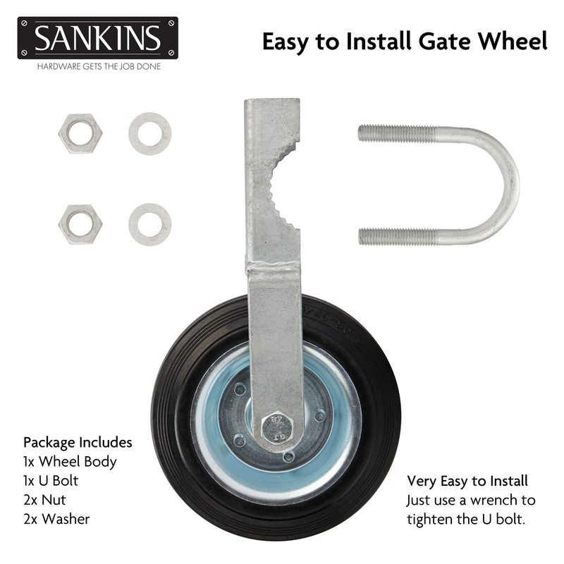 SANKINS Gate Helper Wheel for Supporting Metal Swing Gates with