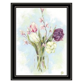 Trendy Decor 4U HOLD150-779BG Flower Farm Bouquet II Wall Art By Jennifer Holden - Contemporary Impressionism Floral Paradise 18" H x 14" W