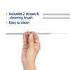 HIC Kitchen Reusable Tumbler Drinking Straws, 18/8 Stainless Steel, Set
